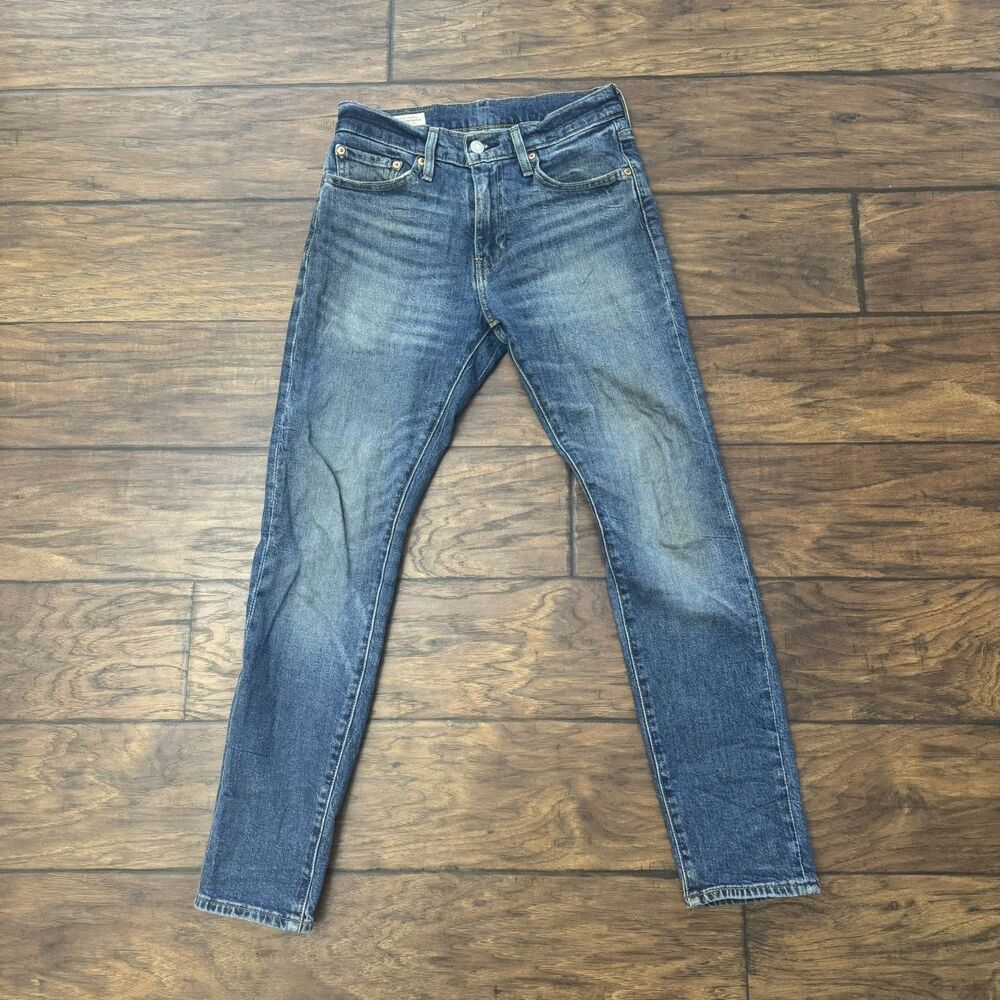 Levis 512 Jeans Mens 28x30 Slim Tapered Stretch Light Wash Blue Mid Rise Faded